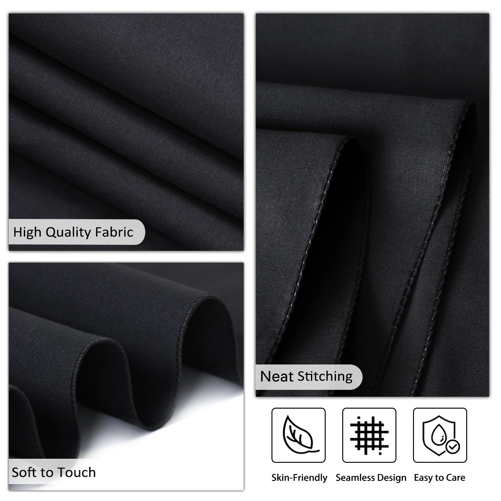 8 Pack Black Tablecloths 60 x 102 Inch Rectangular Table Cloths for Rectangle Tables 6ft, Wrinkle Resistant Black Table Cloth Washable Polyester Fabric Table Covers for Buffet Wedding Party Banquet