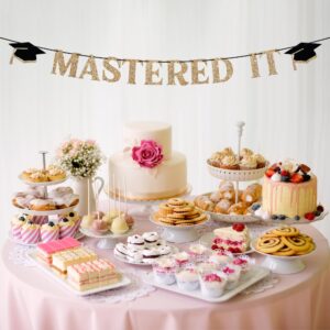 Pre-Strung Mastered It Banner - NO DIY - Gold Glitter Graduation Party Banner - Pre-Strung Garland on 10 ft Strand - Gold Grad Congrats Class of 2024 Party Decorations & Decor. Did we mention no DIY?