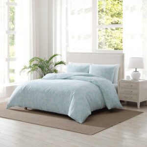 Tommy Bahama - Queen Duvet Cover Set, Soft & Breathable Bedding with Matching Shams, Tropical Home Decor, Oeko-Tex Certified (Art of Palms Blue Lagoon, Queen)