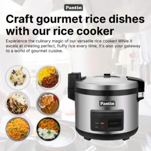 Commercial Rice Cooker Large Capacity Rice Cooker & Rice Warmer - Extra Large Rice Cooker 35 Cups Raw / 70 Cups Cooked Big Rice Cooker 35 Cups Raw Rice Cooker 70 Cups Cooked 120V/1500W, ETL Listed