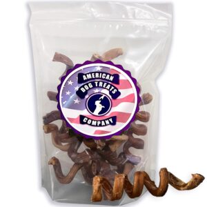 American Dog Treat Company 6" Bully Stick Springs for Dogs - Fun Challenging Single Ingredient Chew Dog Treats - Fully Digestible Pizzle Sticks (Pack of 10)