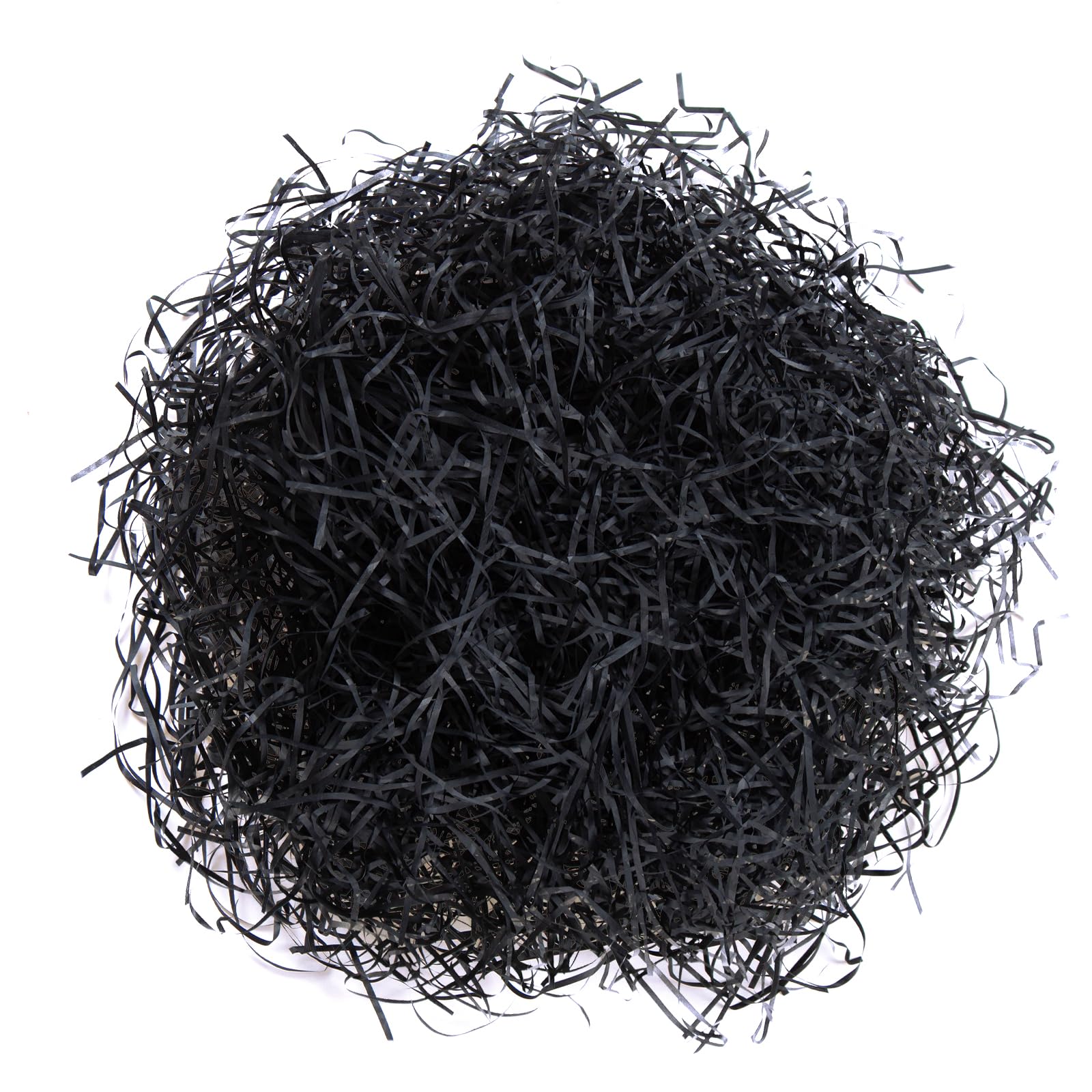 Gloreyan 1/2LB Halloween Shredded Paper Filler Black Raffia Paper Crinkle Cut Tissue Paper for Gift Wrapping Basket Filling Birthdays Party Supply(Black)