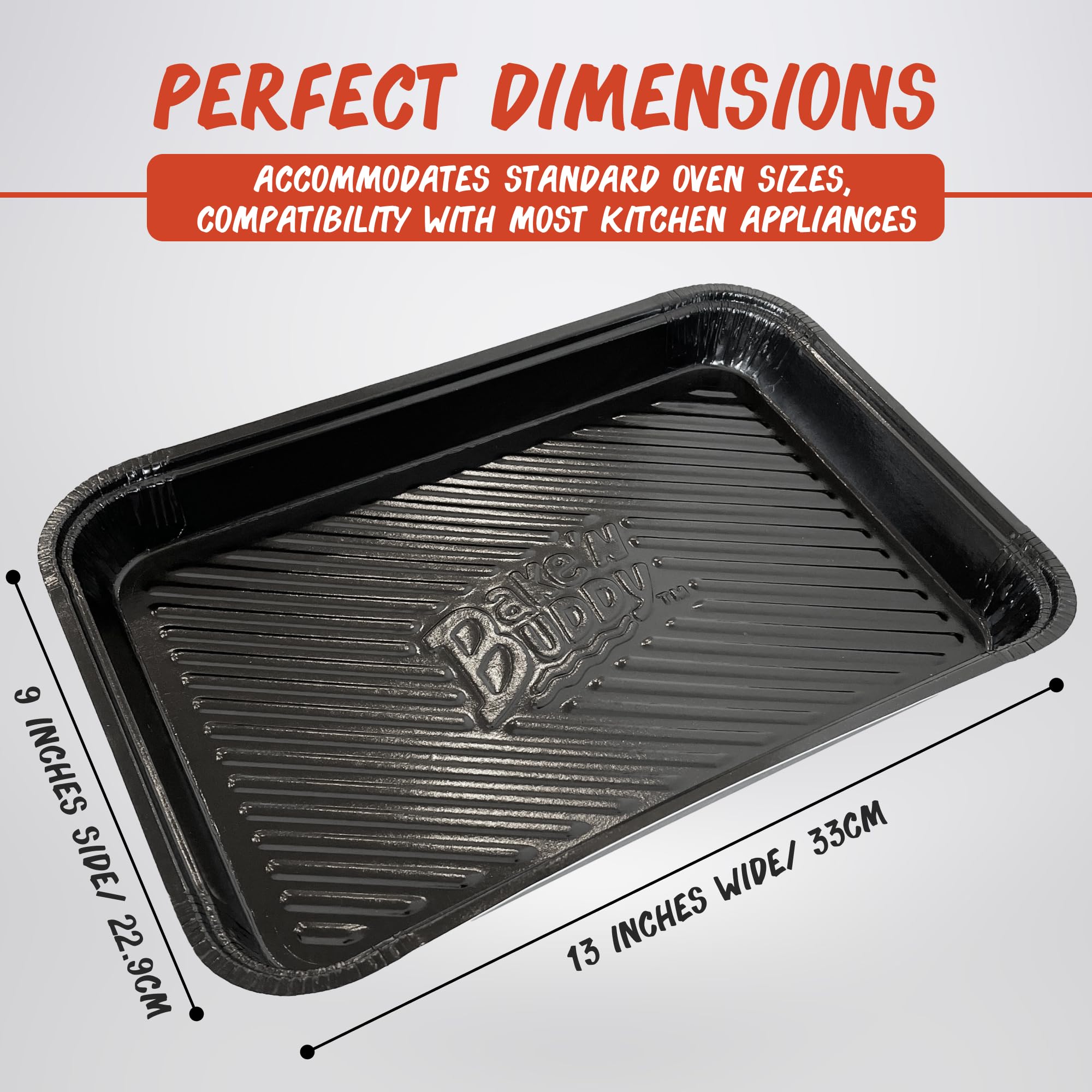 Bake 'N Buddy 9x13 Kitchen Disposable Cooking Tray 8-Pack Party Serving Trays - Foil Pan for Baking, Bacon, Crawfish - Oven and Microwave Safe Foil Pans - Catering Trays, Roasting Pan