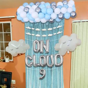 LaVenty Luxury Sliver On Cloud 9 Balloons On Cloud 9 Birthday Decoration 9 Birthday Decoration Nine Years Old Birthday Balloon On Cloud 9 Party Supplies Cloud Balloon