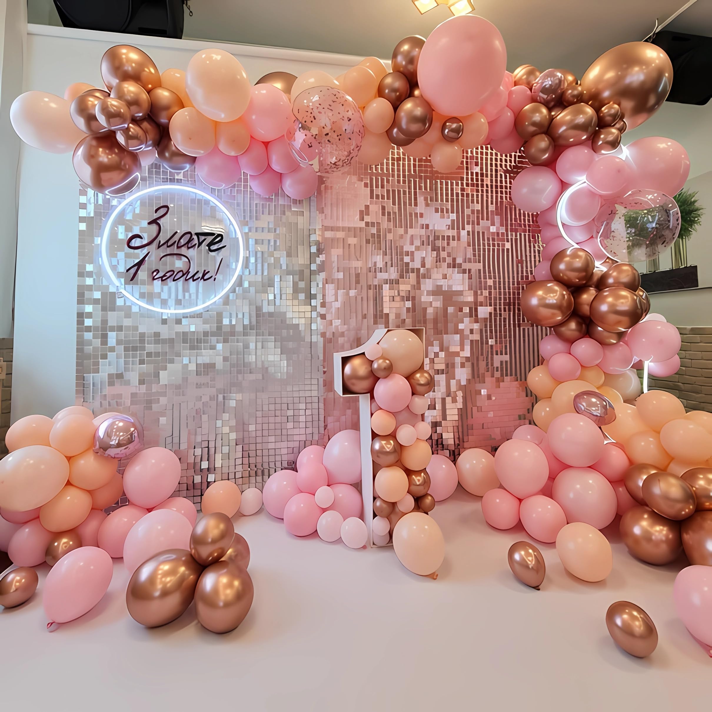 Blush Dusty Pink Balloons, 60Pcs Retro Pink Rose Gold Balloon, 12Inch Metallic Confetti Rose Gold Cream Nude Balloon for Girls Birthday Bridal Baby Shower Wedding Boho Party Decoration