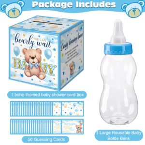 Glenmal 52 Pcs Baby Shower Games Gift Sets Large Baby Bottle for Shower Game Guess How Many Candies Baby Shower Decorations for Baby Shower favors Games Gender Reveal (Little Pumpkin)