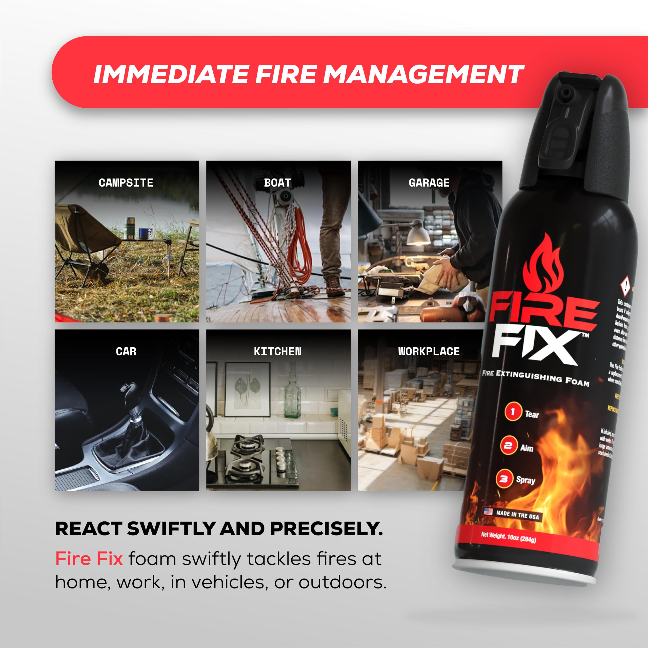 Fire Fix 4 Fire Blankets & 5 Fire Sprays | Fire Extinguisher for Apartment, Boat, Car, Garage, House, Kitchen & Vehicle | Compact, Portable & Easy to Use