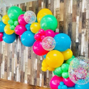 Red Yellow Blue Balloons, 60Pcs 12Inch Blue Yellow Red Green Balloon Colourful Confetti Balloon for Kids Birthday Baby Shower Wedding Party Decoration