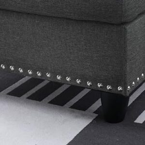 Devion Furniture Lorenzo Sofas, Charcoal Gray