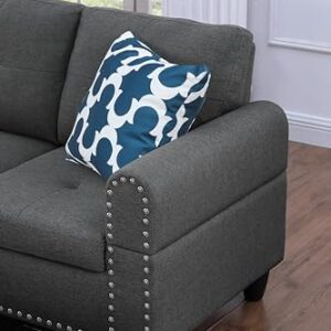 Devion Furniture Lorenzo Sofas, Charcoal Gray