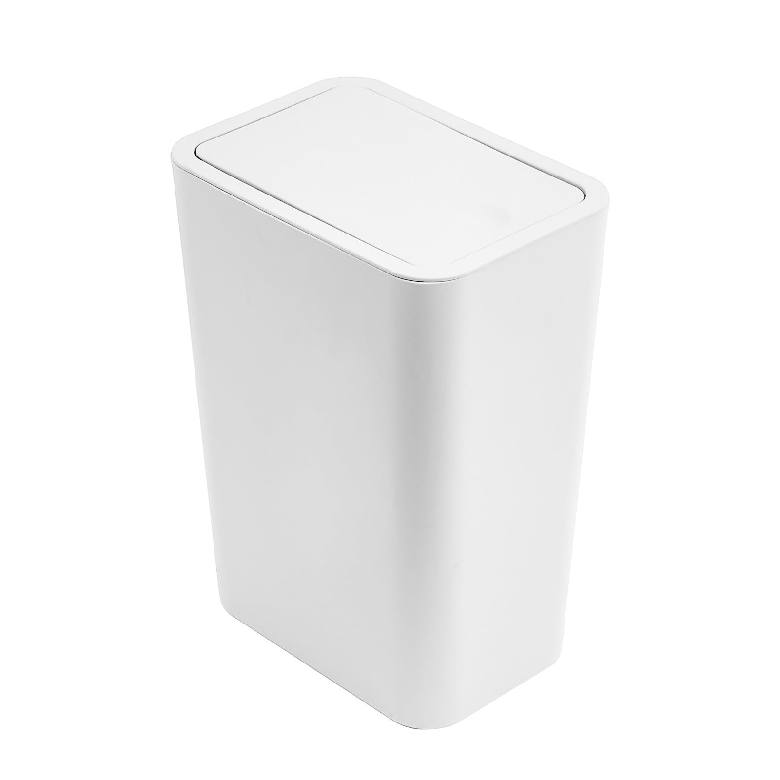 New Upgrade Kitchen Trash Can, 11.66l / 3.08gallon Small Garbage Can With Popup Lid For Toilet, Office, Bedroom, Living Room, Simple Human Trash Can, Thickened Plastic Trash Can With Lid (White)