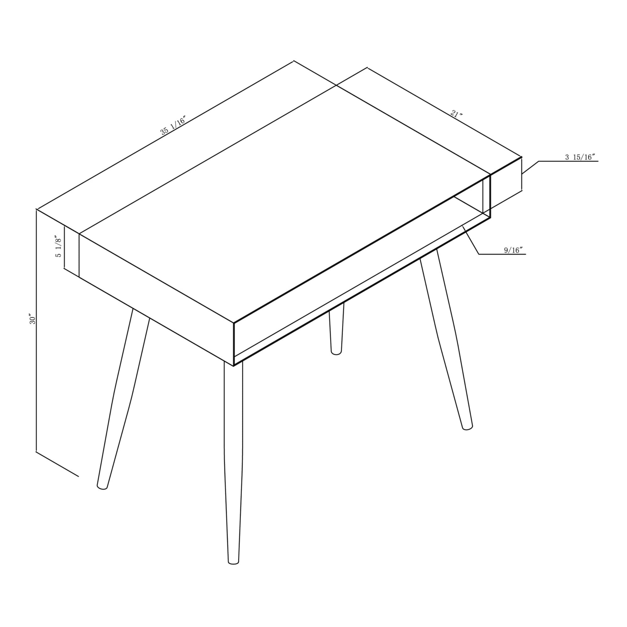 Realspace® Lanzi 35"W Student Computer Desk, White