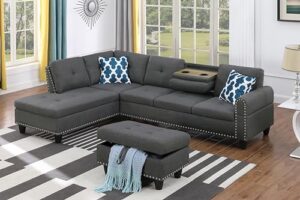 devion furniture lorenzo sofas, charcoal gray