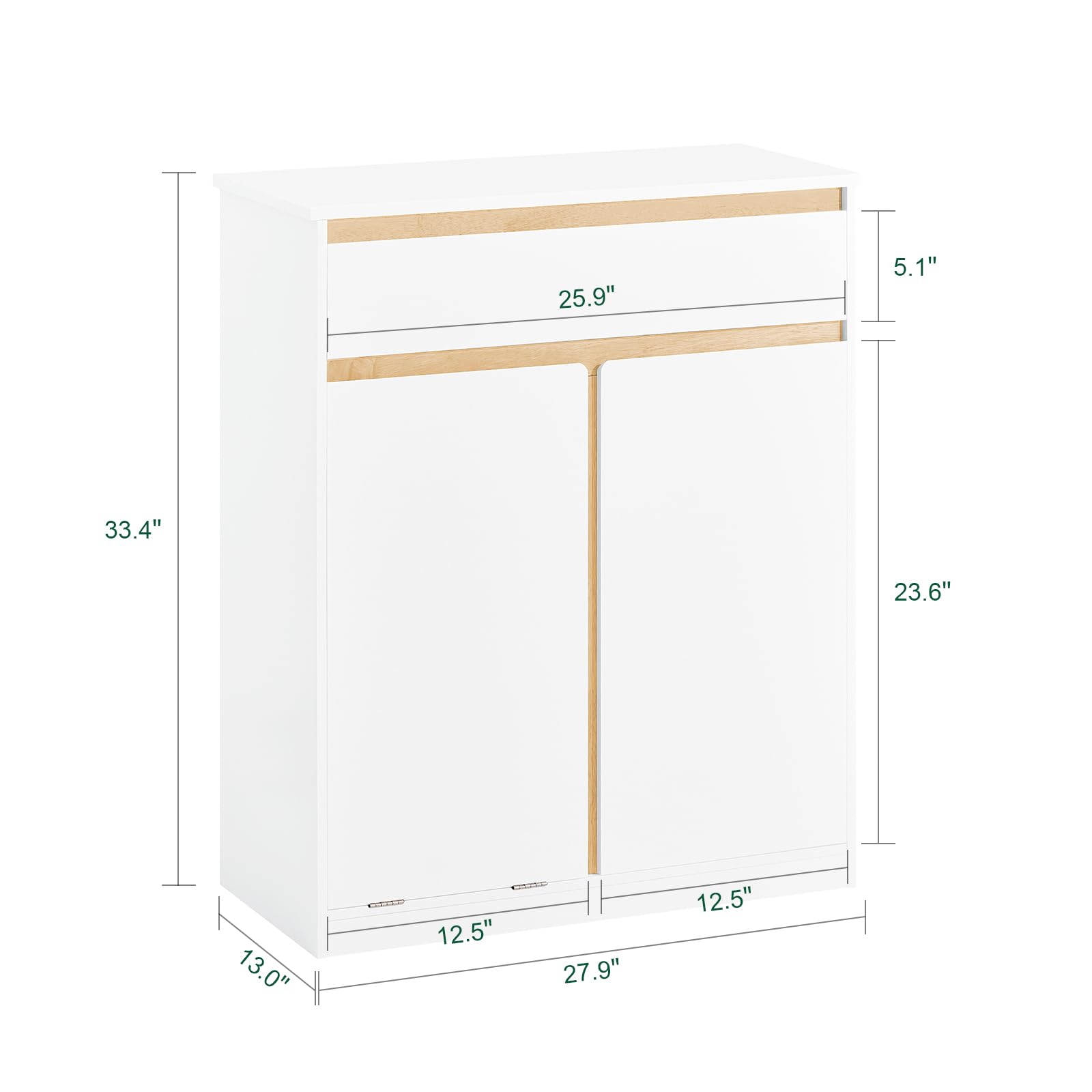 Haotian Tilt Out Laundry Hamper Cabinet Bathroom Cabinet with Hamper Hidden Laundry Hamper Storage Cabinet, White BZR79-W