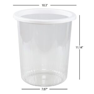 Kiddream 10 L Small Trash Can with Pressure Ring, Clear Garbage Bin, 4 Packs