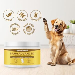 Special Breed Same for Dogs - S-Adenosyl-L-Methionine, Same Advanced, Liver Support Supplement for Dogs, Brain and Cognitive Support, Sam e for Dogs (120 Grams, 3 Pack)