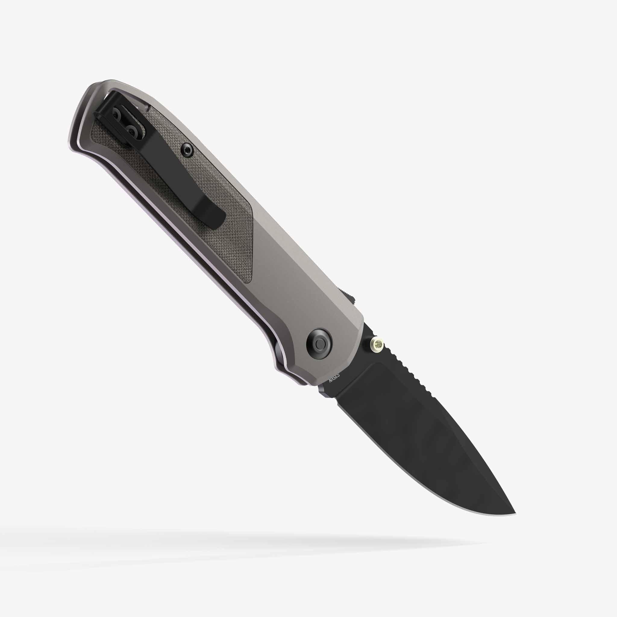 Flytanium Arcade Customizable EDC Folding Pocket Knife (Gunmetal Micarta - Black DLC Blade) – FLY-1256