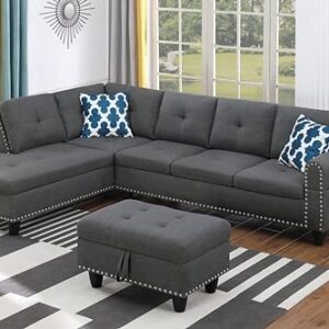 Devion Furniture Lorenzo Sofas, Charcoal Gray