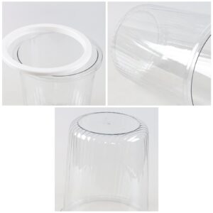 Kiddream 10 L Small Trash Can with Pressure Ring, Clear Garbage Bin, 4 Packs