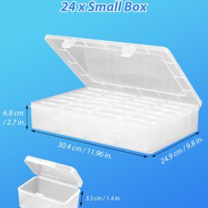 75Pcs Small Bead Organizer Box, Clear Rectangles Bead Storage Containers with Lids, Plastic Craft Storage Box Bead Cases, Mini Small Parts Organizer for Jewelry Nail Screws Seeds and Labels