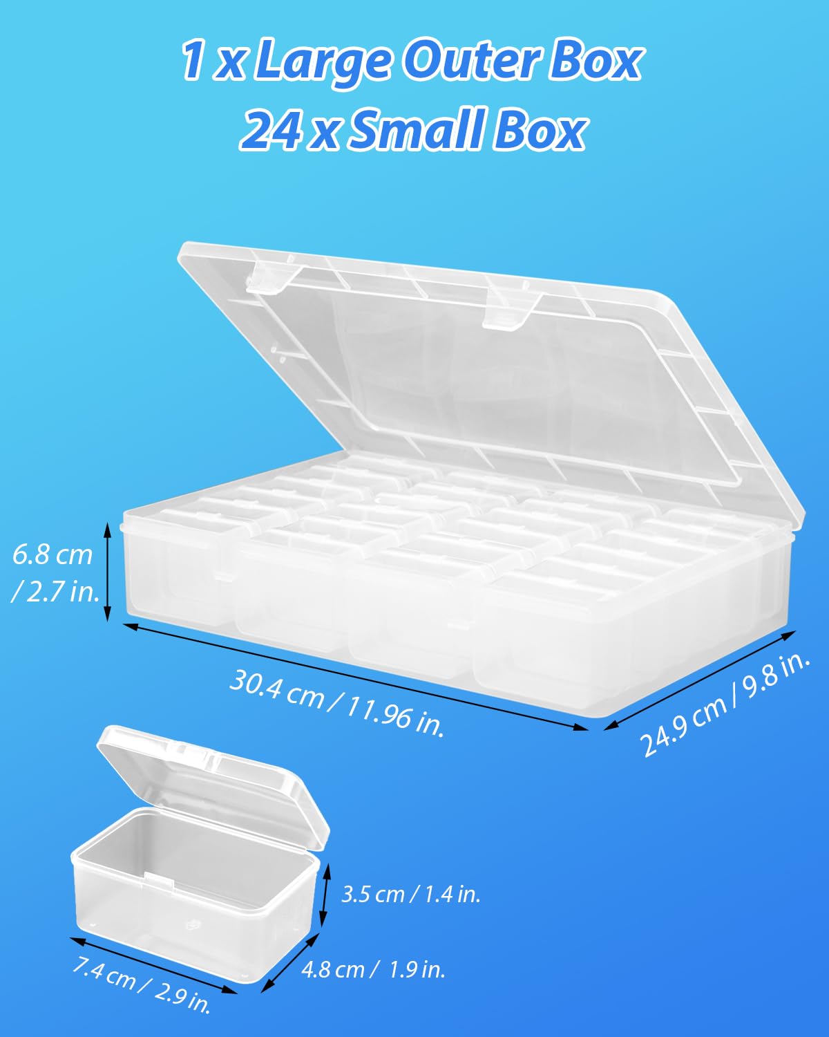 75Pcs Small Bead Organizer Box, Clear Rectangles Bead Storage Containers with Lids, Plastic Craft Storage Box Bead Cases, Mini Small Parts Organizer for Jewelry Nail Screws Seeds and Labels