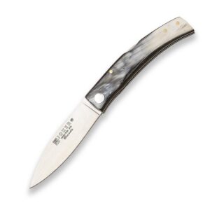 joker becada folding knife na153 with stag horn handles, 3.15 inches 14c28n blade, smooth edge, fishing, hunting, camping, and hiking tool