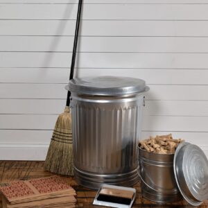 Generic Galvanized Steel Trash Can - Trash Can with Lid - Galvanized Trash Can with Lid - Metal Trash Can - Outdoor Garbage Can with Lid -Steel, Gray - Pre-Galvanized Trash Can with Lid Round