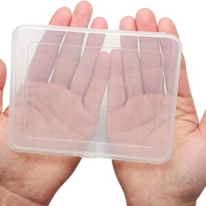 Goiio 3 Pcs 5.6x4.2x1.8 Inches Clear Rectangle Box for Collecting Small Items, Beads, Game Pieces, Business Cards, Crafts Accessories