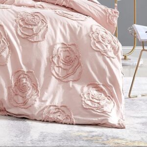 THE HIPPIE STYLE Luxury Tufted Duvet Cover, Light Pink Duvet Set, Over Quilt Cover, Cotton Bedding with Matching Sham, All Season Home Decor (Light Pink, Over Size 120x120)