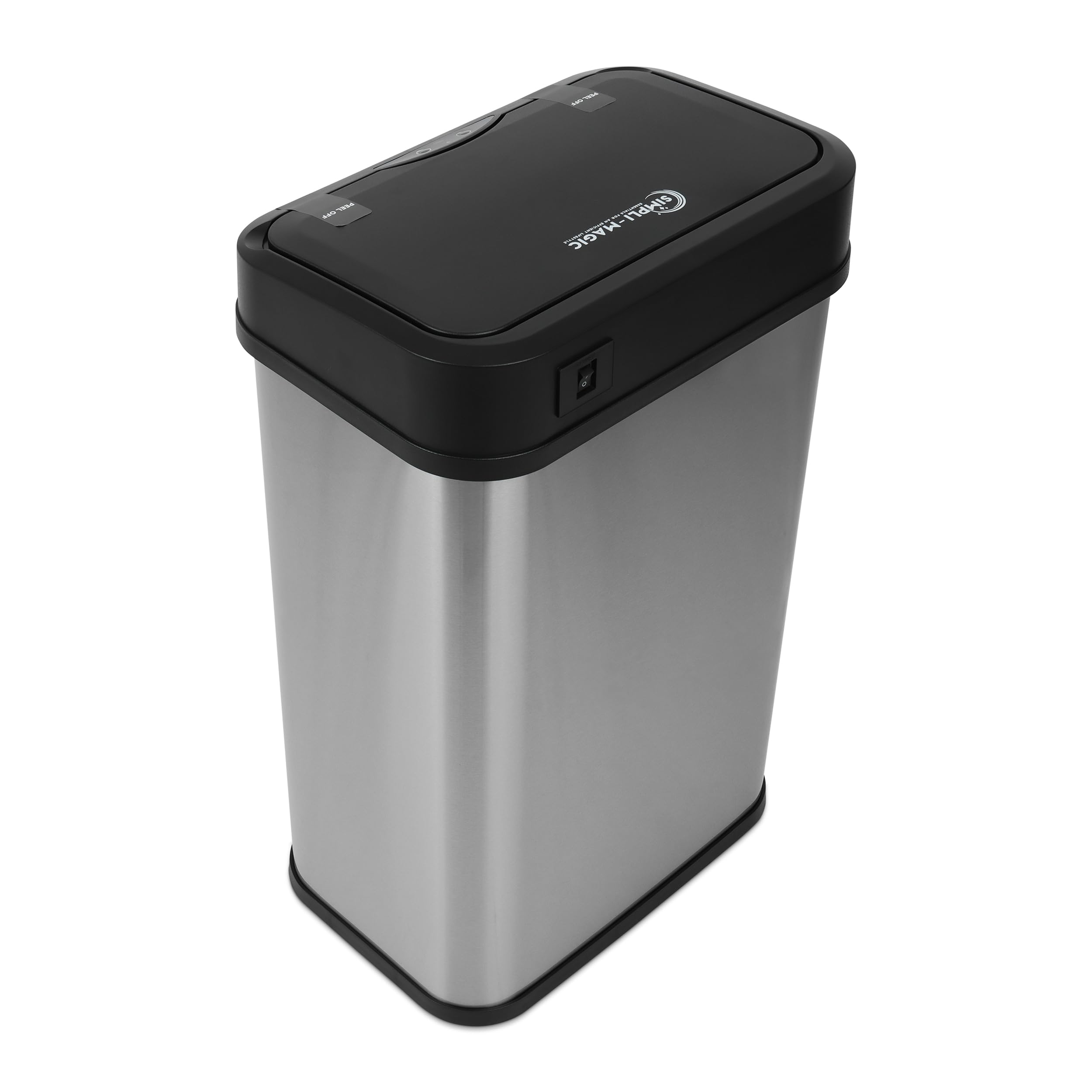 SIMPLI-MAGIC 79207AM Kitchen Trash Can, Touchless Trash Can and Garbage Bin, 13 Gallon Capacity, Perfect for Home, Kitchen, Office, Stainless Steel