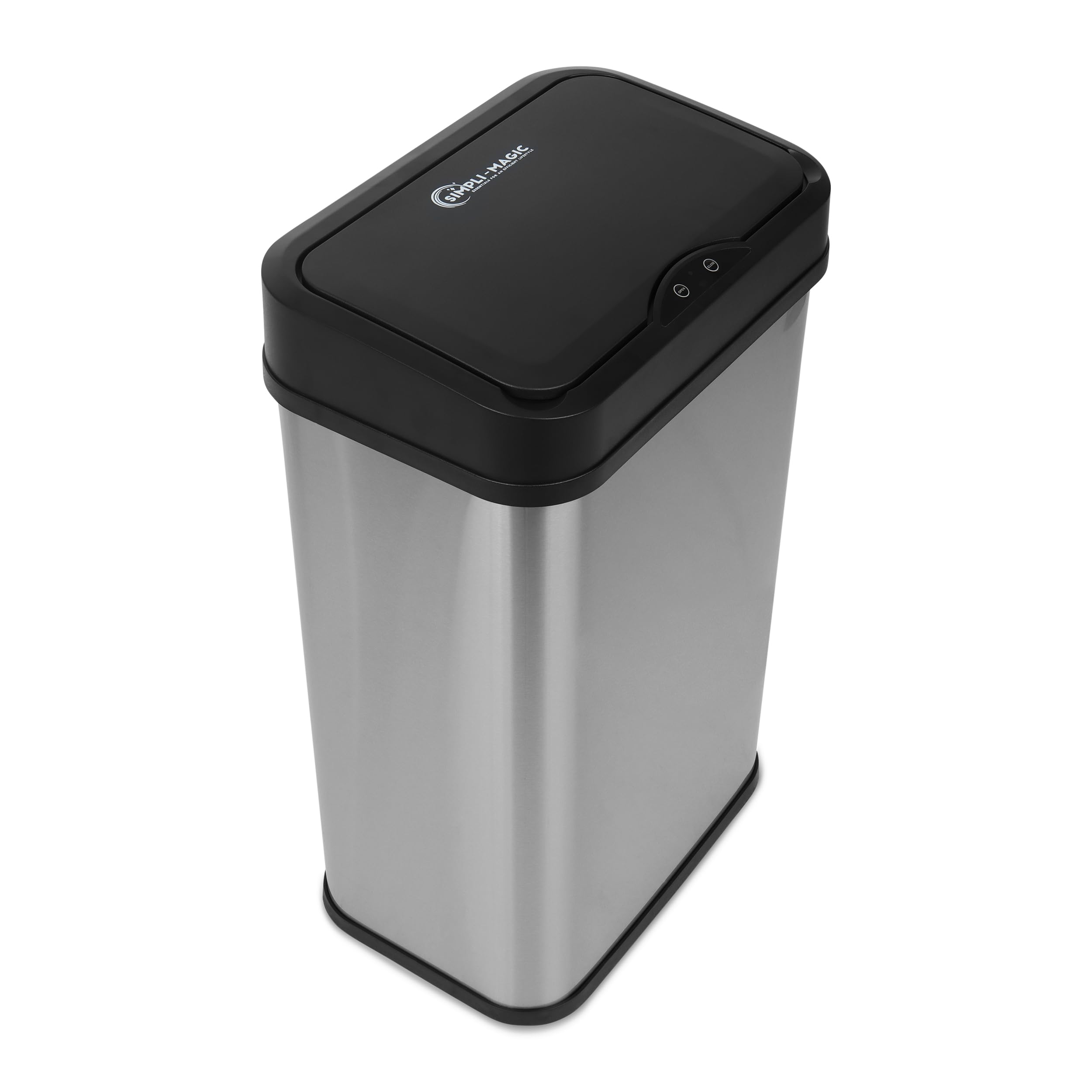 SIMPLI-MAGIC 79207AM Kitchen Trash Can, Touchless Trash Can and Garbage Bin, 13 Gallon Capacity, Perfect for Home, Kitchen, Office, Stainless Steel