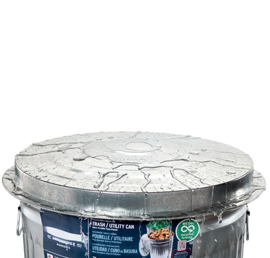 Generic Galvanized Steel Trash Can - Trash Can with Lid - Galvanized Trash Can with Lid - Metal Trash Can - Outdoor Garbage Can with Lid -Steel, Gray - Pre-Galvanized Trash Can with Lid Round