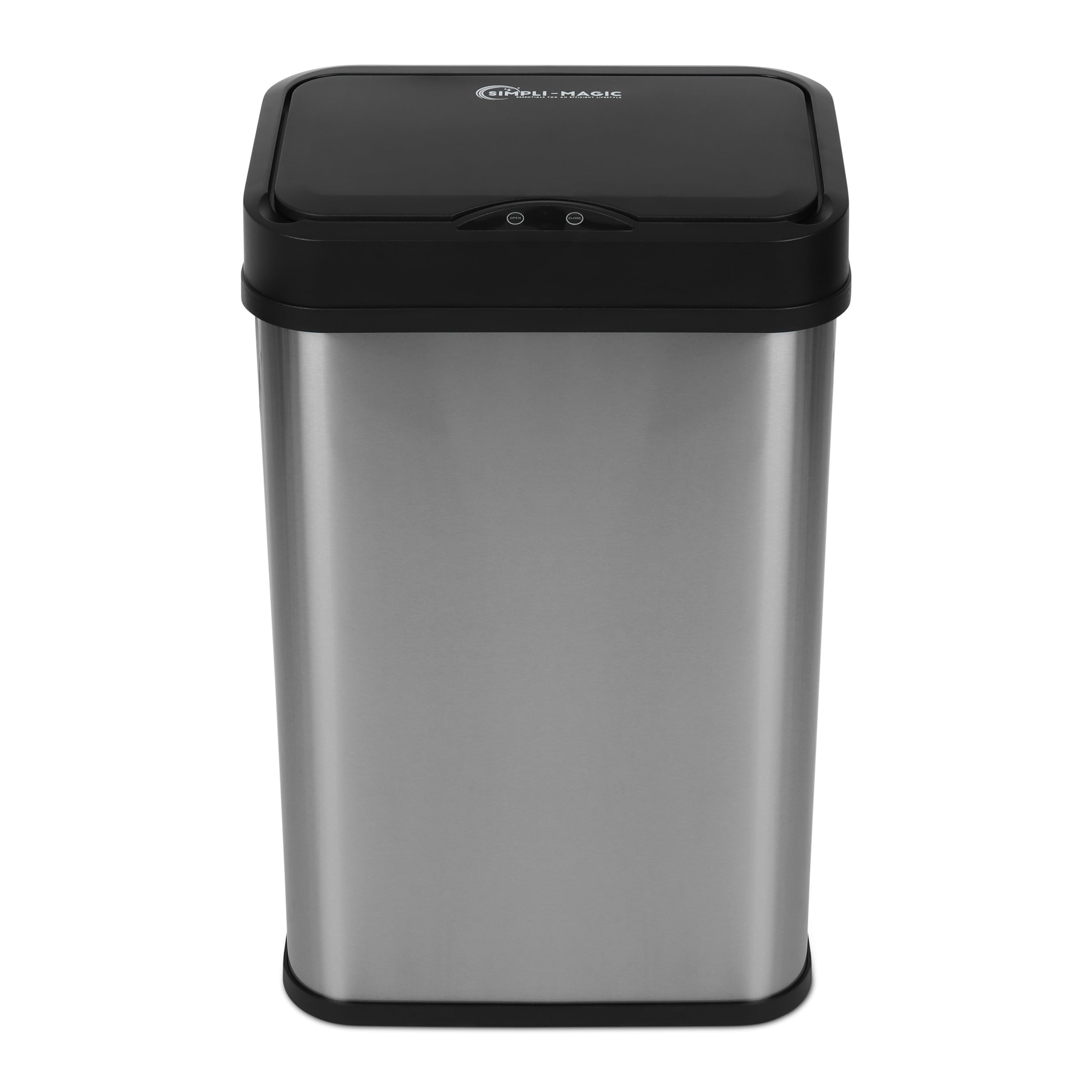 SIMPLI-MAGIC 79207AM Kitchen Trash Can, Touchless Trash Can and Garbage Bin, 13 Gallon Capacity, Perfect for Home, Kitchen, Office, Stainless Steel