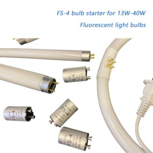 Accway Aluminum Housing FS-4 Fluorescent Bulb Starter 13-40Watts, Preheat Fluorescent Bulbs Starter with Condenser 13W, 30W,32W,40W 4Pack