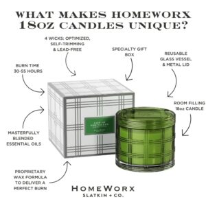 HomeWorx by Slatkin + Co. 4-Wick Lily of The Valley 18 oz. Luxe Candle with Gift Box, Premium Glass Jar Candle with Essential Oils