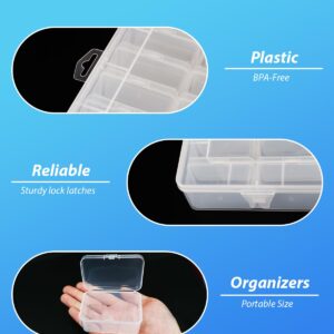 75Pcs Small Bead Organizer Box, Clear Rectangles Bead Storage Containers with Lids, Plastic Craft Storage Box Bead Cases, Mini Small Parts Organizer for Jewelry Nail Screws Seeds and Labels