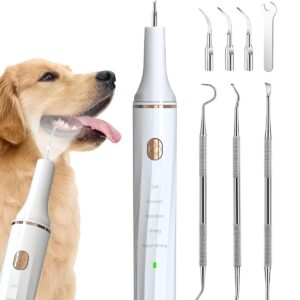 Hansaplast Plaque Remover for Teeth, Pet Teeth Cleaning Tools, Dental Tools to Remove Plaque and Tartar, Safe for Dog & Cat, with Led Light & 5 Adjustable Modes (White)