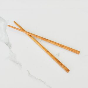 Naturally Med Olive Wood Chopsticks - 9". For Sushi, Asian, Chinese, Korean Food. Made in Tunisia.