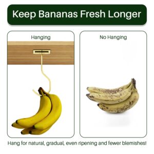 bussdis Folding Banana Hanger Hook Gold - Banana Holder Under Cabinet, Self Adhesive Banana Hook