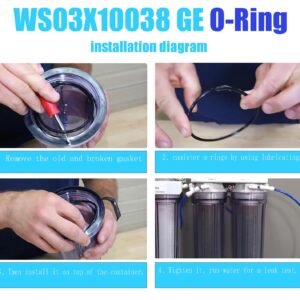 WS03X10038 GE O-Ring Compatible with KWGE25RG GXWH01C, CXWH08C, GXWH04F, GXWH20F, GXWH20S, GXRM10 & GX1S01R 2.5 Inch Water Filter Housing Gasket(6/Pack)