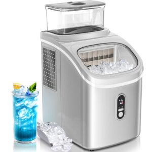 antarctic star countertop ice maker machine,45lbs square ice cubes in 24 hrs,16 ice cubes ready in 8 mins with self-claning,24h timer setting, ice scoop and basket for home kitchen office bar, grey