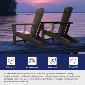 BRIOPAWS Adirondack-Chairs-Set of 2 | Wood Grain | Fire Pit Chair | Oversized | HDPE Plastic | Weather Resistant | for Deck Outdoor Poolside Campfire