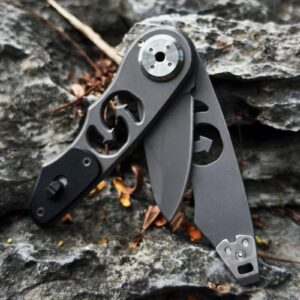 VIRENKNIFE Mini Folding Knife, Swivel Open Pocket Knife, Small EDC Knife with Pocket Clip and Glass Breaker for Men Women, Sharp Camping Survival Hiking Knife