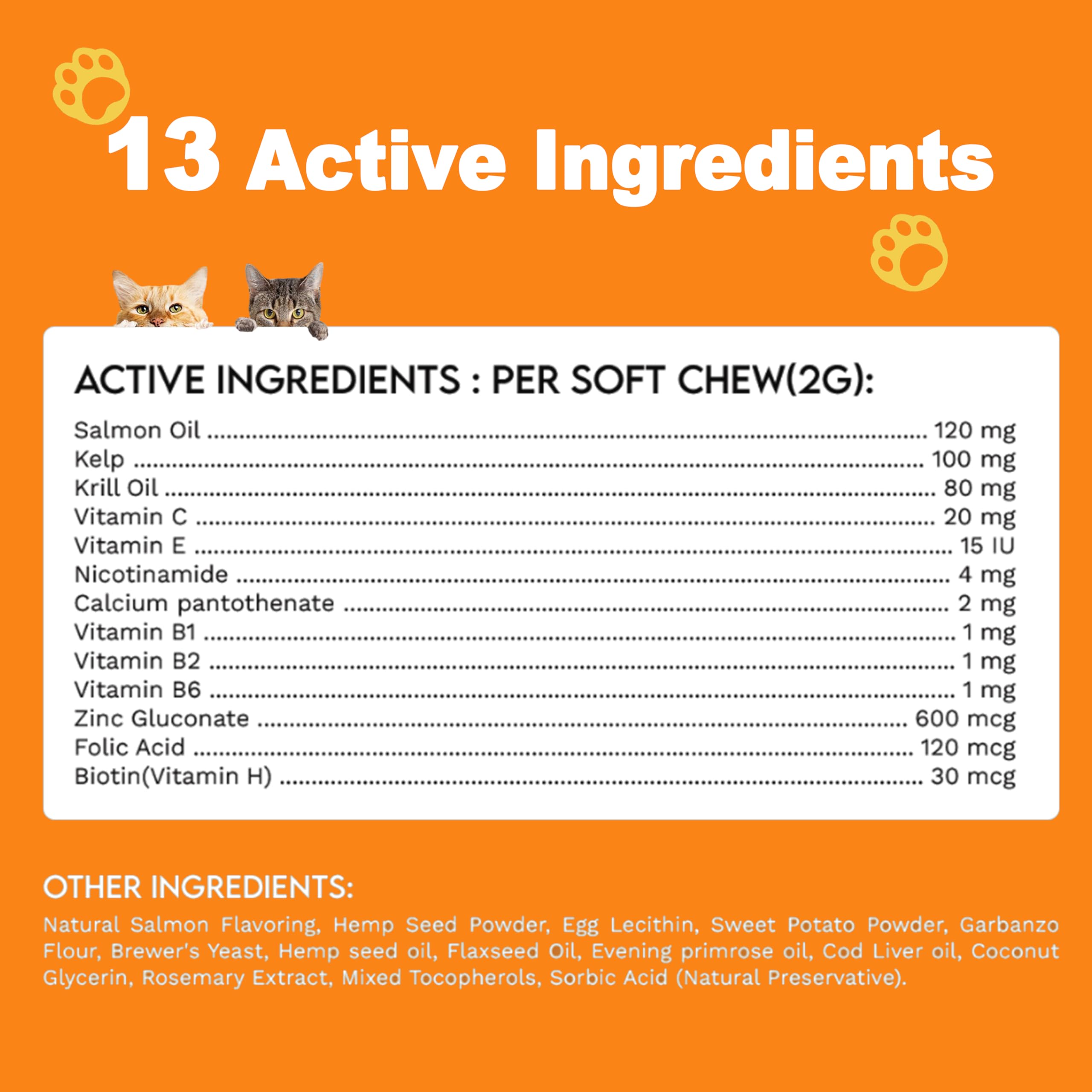 Munchy Chomps Salmon Munch for Cats - Skin & Coat Health Support with Omega Fatty Acids - Promotes Hydration, Itch Relief & Immune Support (Salmon)