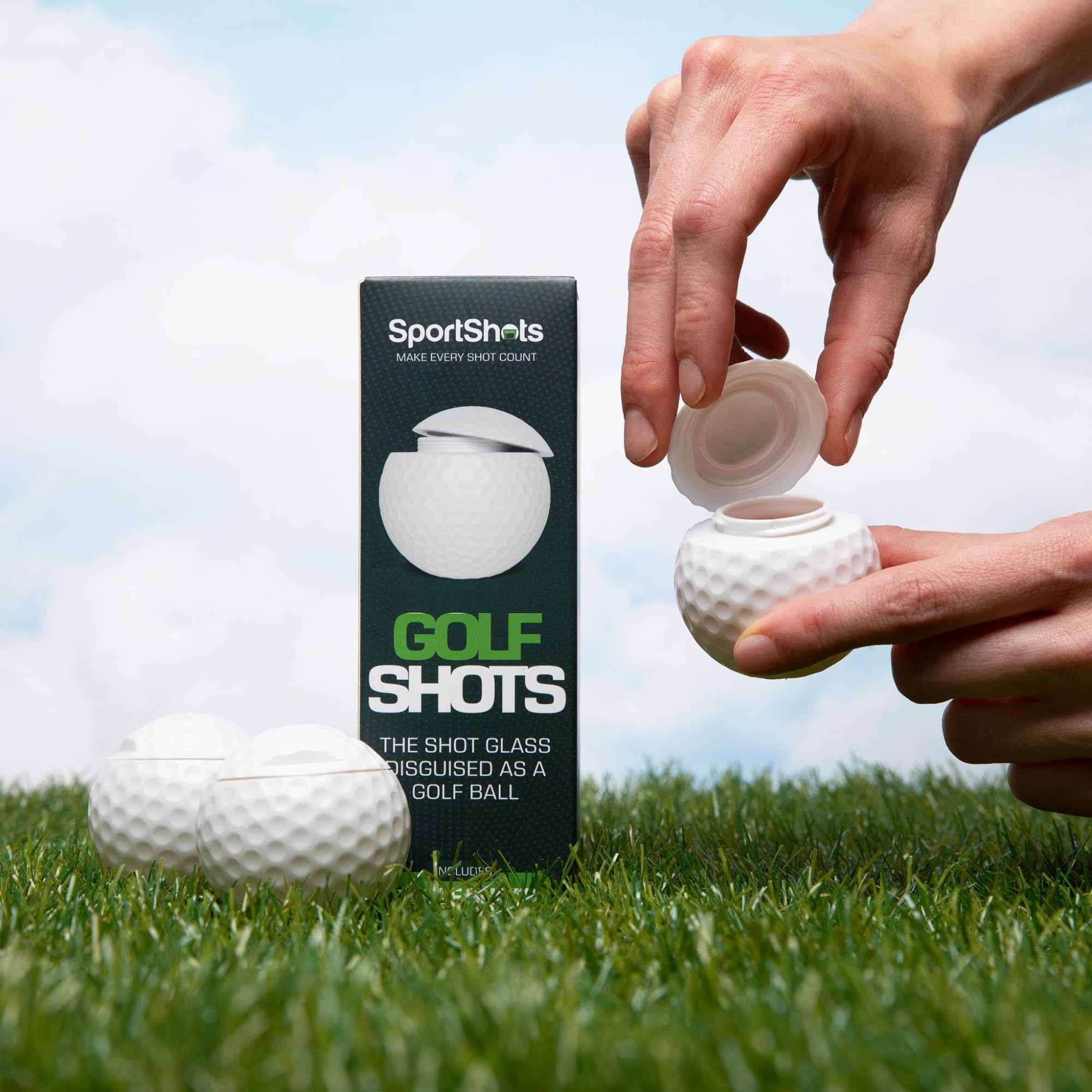 Golf Shots - Golf Ball Shaped Shot Glass, White