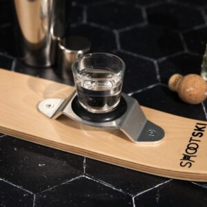 Shootski Shot Ski Kit - Make Your Own Shot Ski - (4-Pack) Aluminum Bracket - Shot Glass Mounts - Fits All Standard Shot Glasses - Instantly Upgrade Any Party, Medium