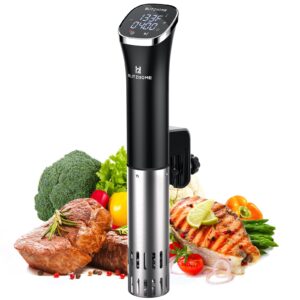 blitzhome sous vide cooker, compact sous vide machine 1000w with recipes, accurate temperature & timer, ultra quiet stainless portable precision immersion circulator