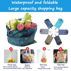 DXMWWTP Foldable Reusable Shopping Bags,Tote Bags, 6 Pack Grocery Bags with Hook, Eco-friendly Travel Recycle Shopping Bags in Pocket, Waterproof and Machine Washable for Daily Shopping Supplies load