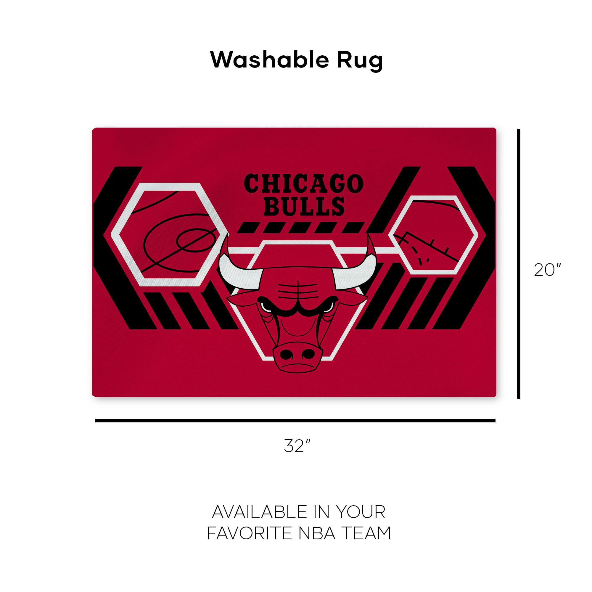 Northwest NBA Chicago Bulls Washable Rug, 20" x 32", Agile