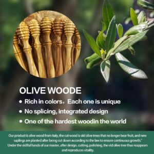 Olive Wood Honey Dipper- 6.2 Inch Wooden Honey Spoon, Honey Sticks,a stunning addition to any kitchen and Wedding Party Favors Gift